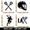 Lacrosse LAX Crossed Sticks Helmet Player Rubber Stamp Set for Stamping Crafting Planners